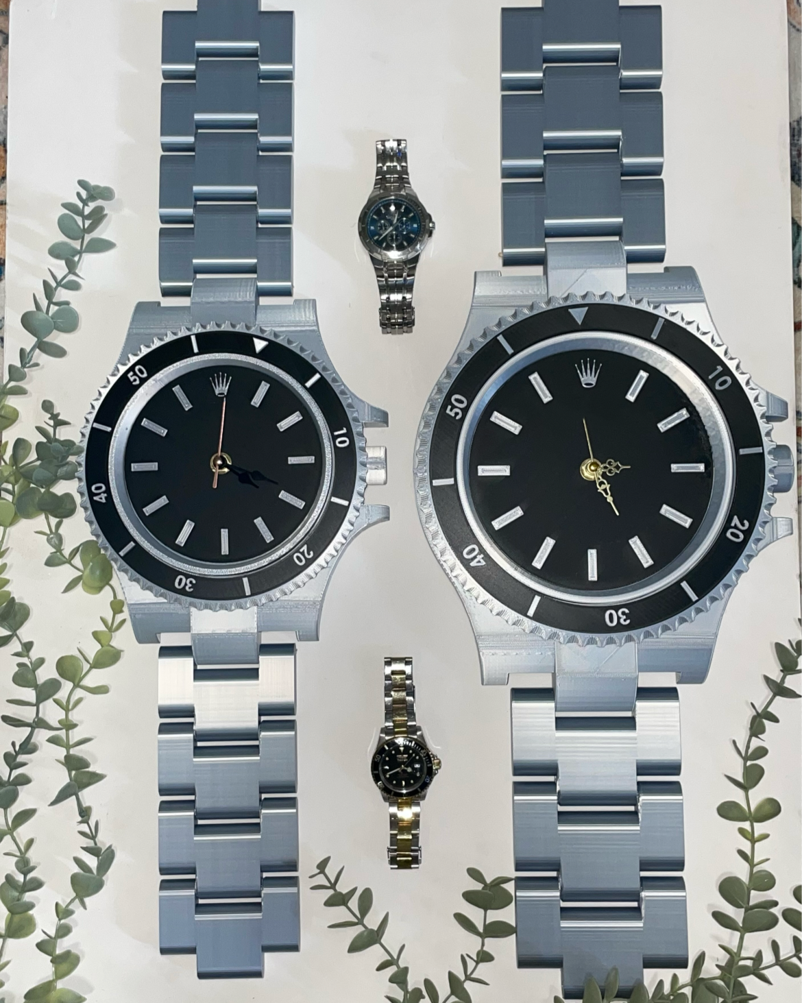 Submarine Black/Silver Clock - 8.5 inch